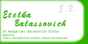 etelka balassovich business card